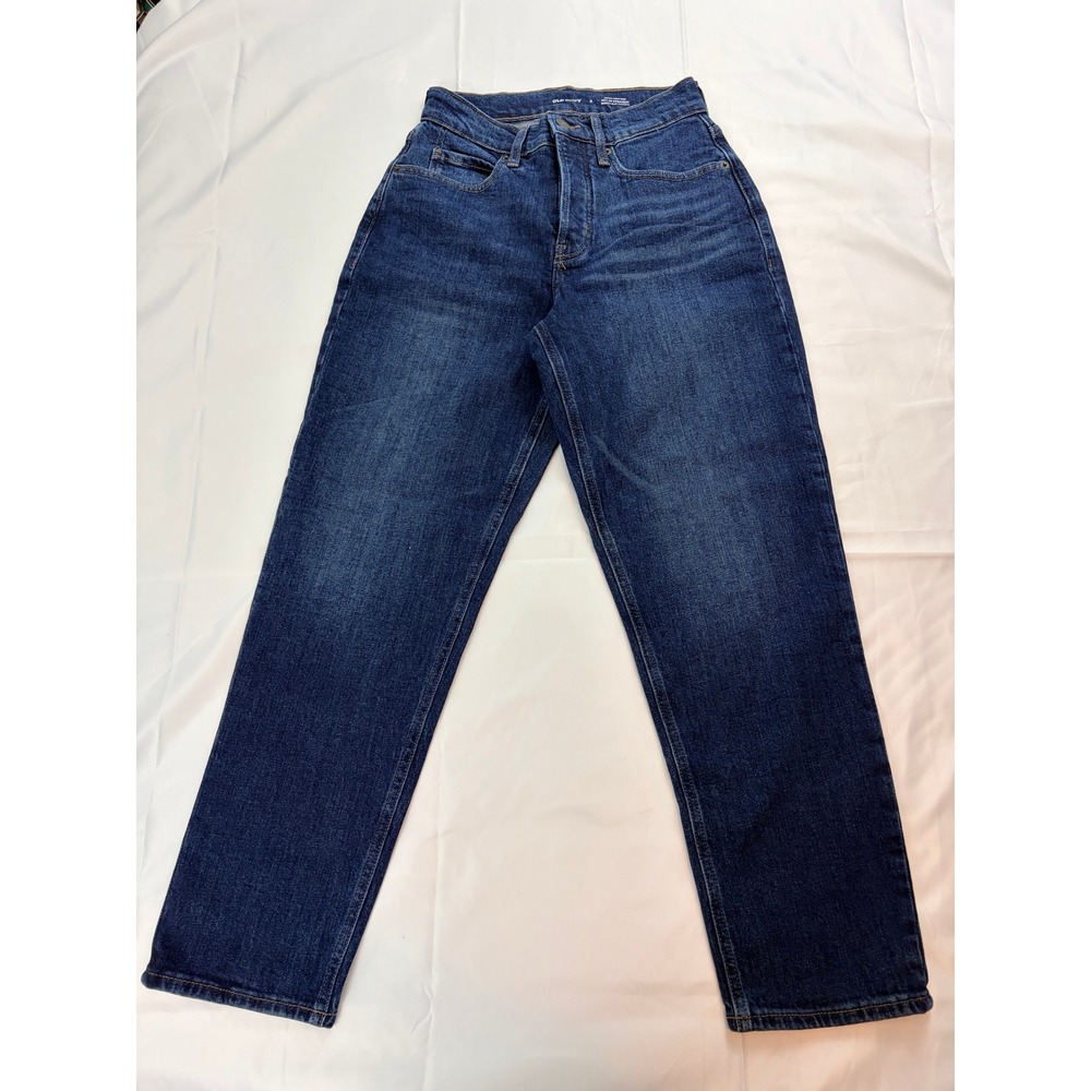 Old Navy Sky-Hi Straight Extra High Rise Jeans Dark Wash Size 2 Like New